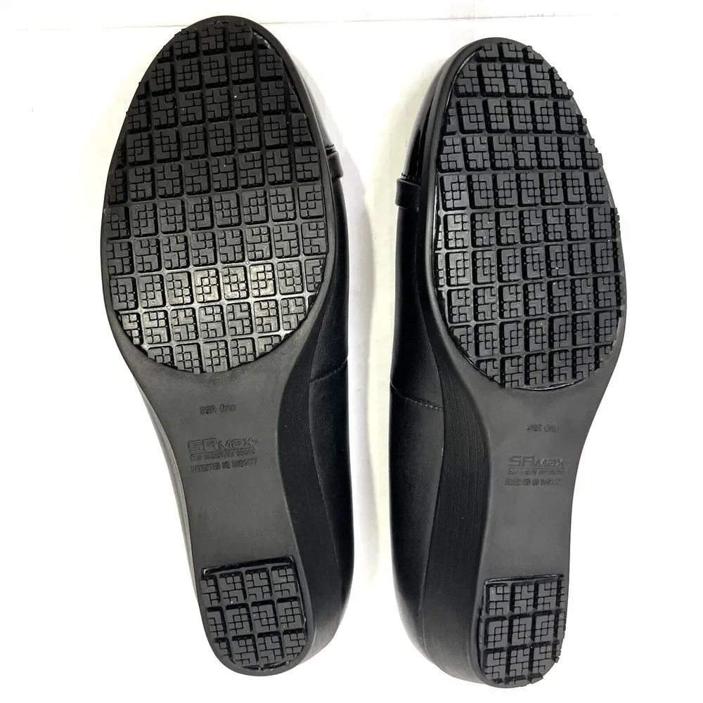 SR Max Isabela Womens Black Wedge Style Soft Toe Slip Resistant Work Shoe Size 8